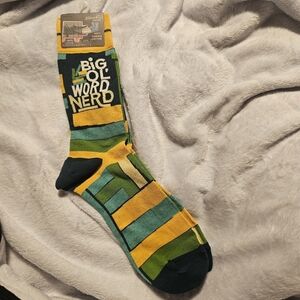 Blue Q Big Ol Word Nerd Book Themed Novelty Socks